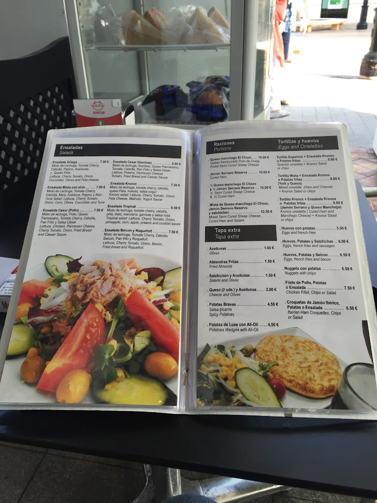 Kronox Cafe y kronox Plaza — Carta