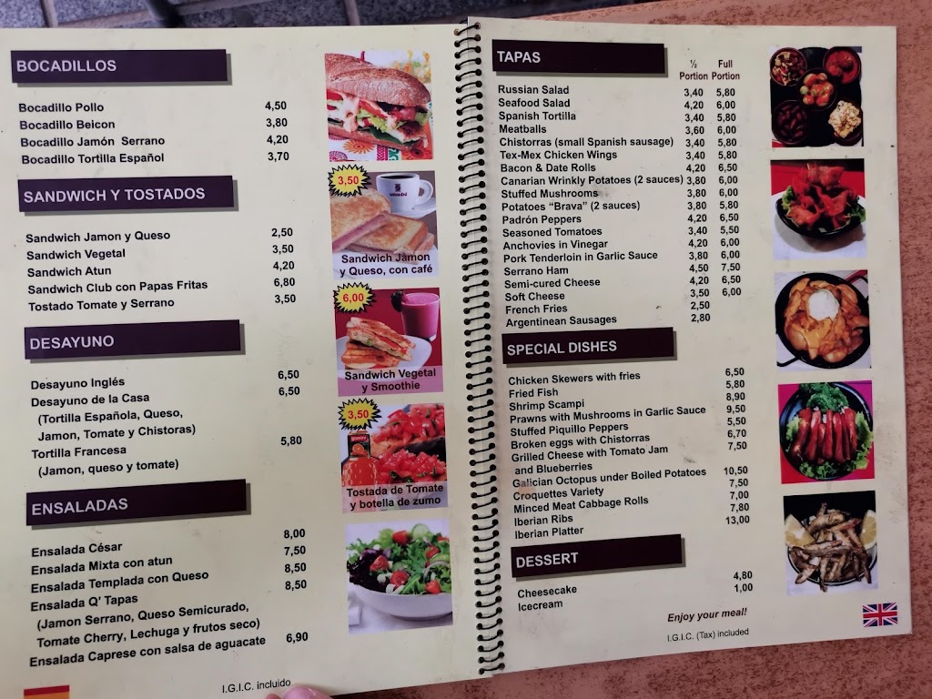 Q tapas — Carta