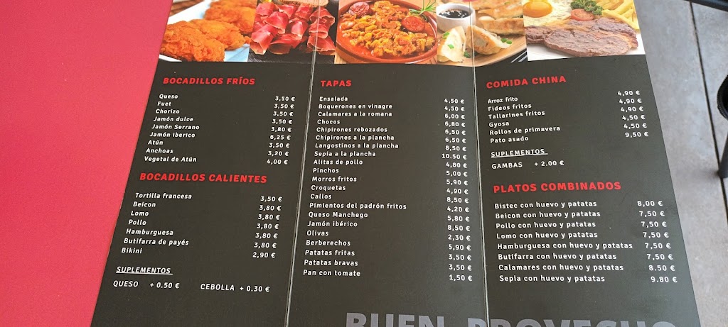 Griffitich Bar Restaurante — Carta