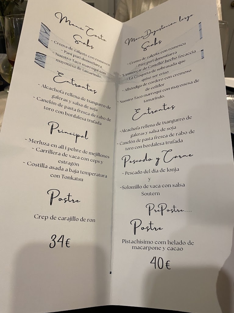 RESTAURANTE PIXAVI — Carta