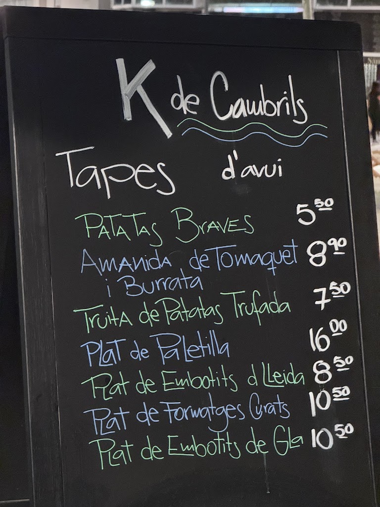 K de Cambrils — Carta