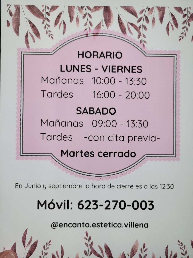 Encanto Estetica Villena — Carta