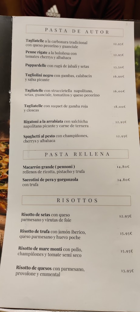 La Galindeta, restaurante — Carta