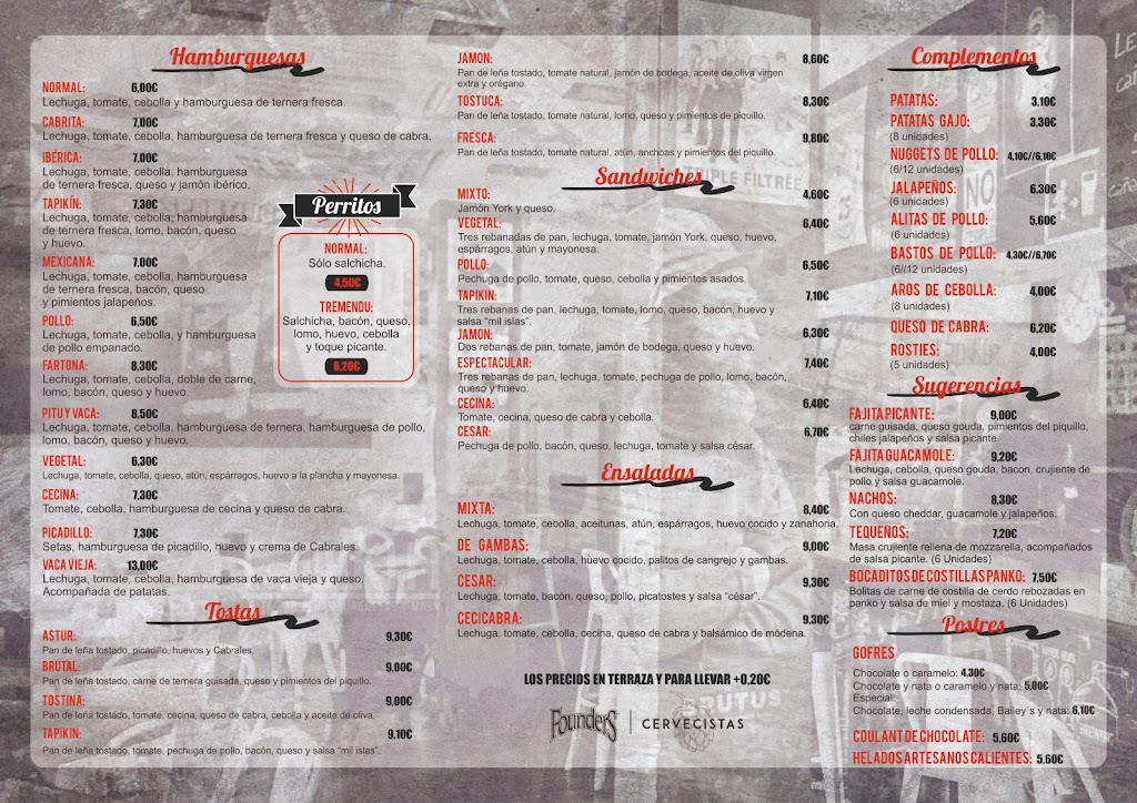 Tapikin Cafe Bar — Carta