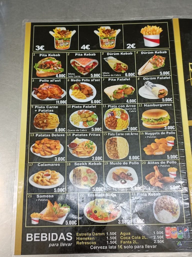 Restaurante Pak Doner Kebab Halal — Carta