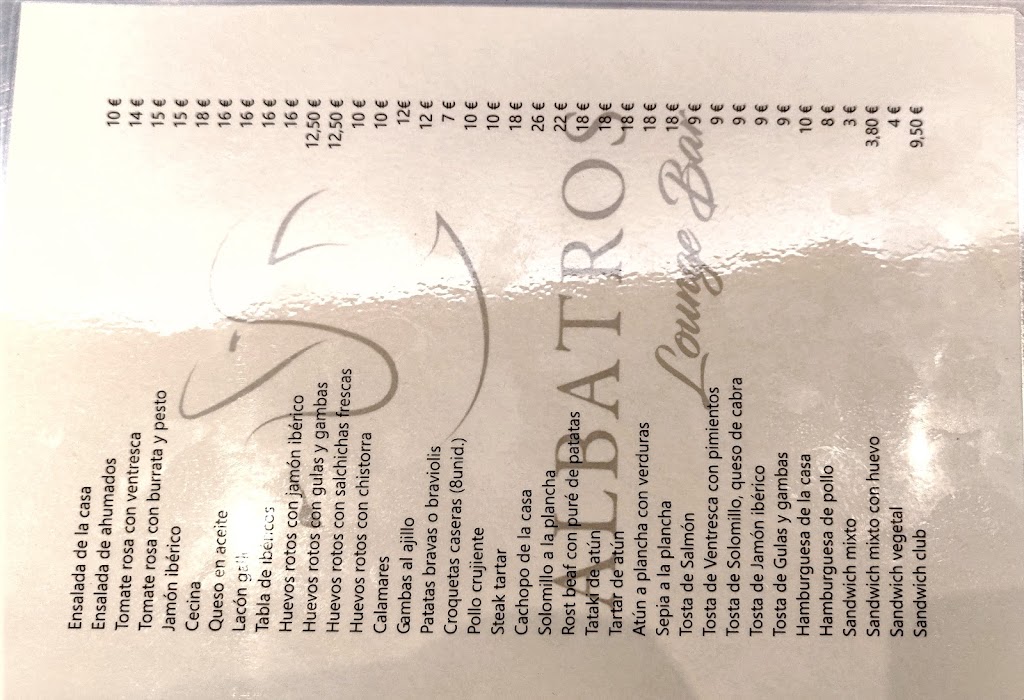 ALBATROS LOUNGE BAR — Carta