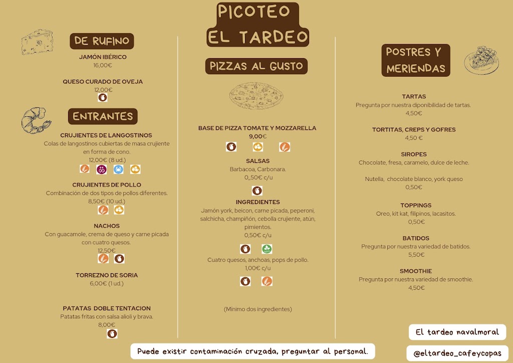 El Tardeo Navalmoral — Carta
