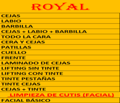 ROYAL DEPILACION CON HILO — Carta