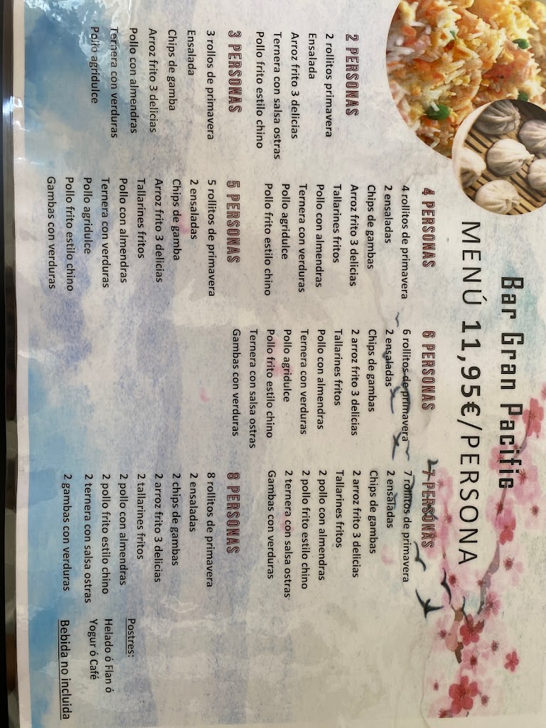 Bar Gran Pacific — Carta