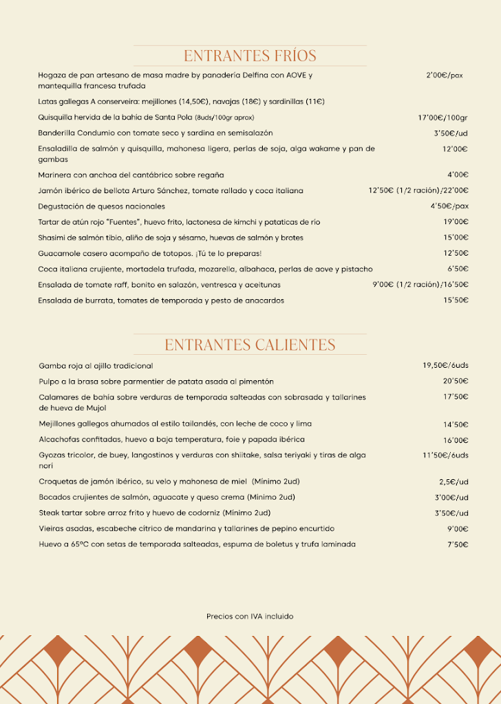 Condumio Gastrobar — Carta