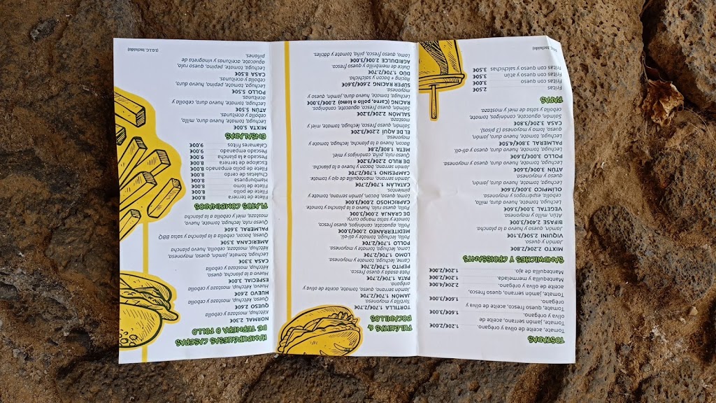 Bar Cafeteria El Palmeral — Carta