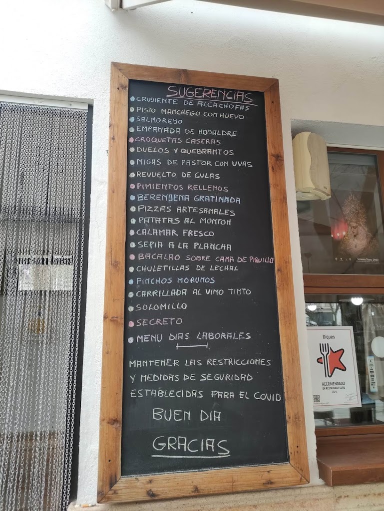 CAFE BAR RESTAURANTE DIQUES — Carta