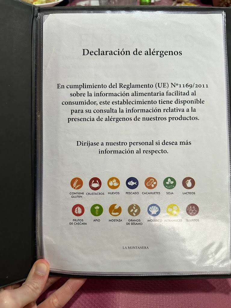 Restaurante La Montanera — Carta
