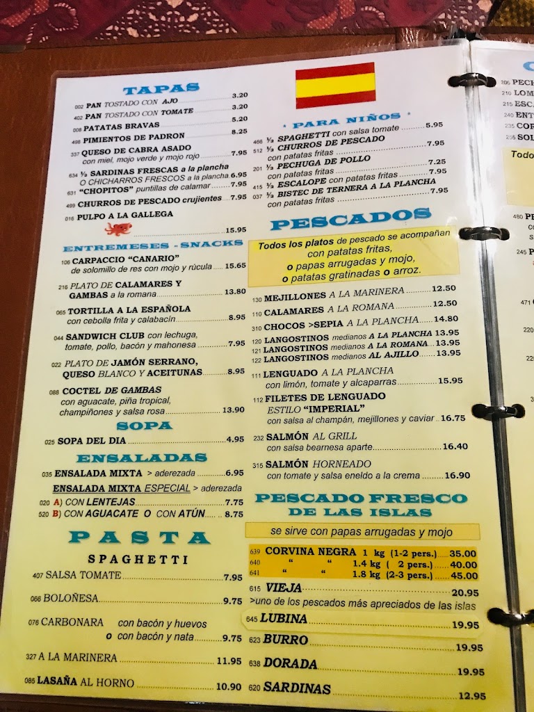Restaurante Rustico — Carta