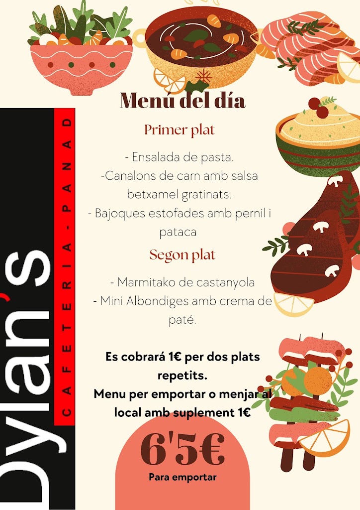 Cafeteria-Panaderia Dylan's — Carta