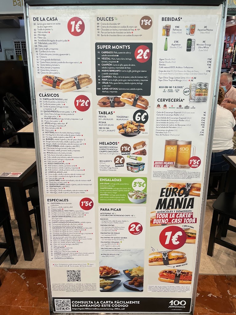 100 Montaditos Bilbao Ballonti — Carta