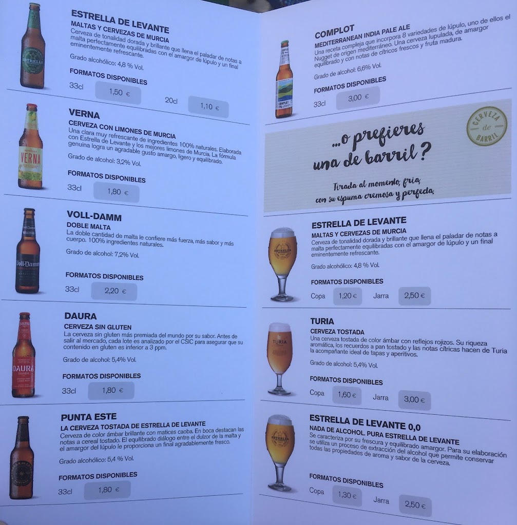 Battuta Cafe Bar — Carta
