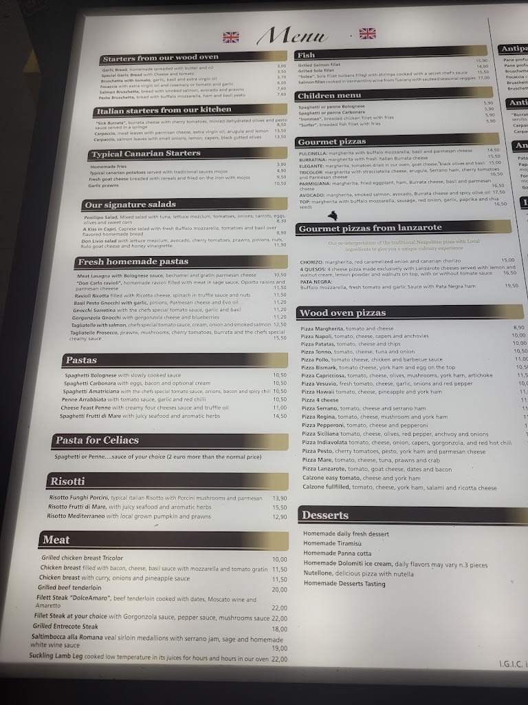 Pizzeria Napoletana — Carta