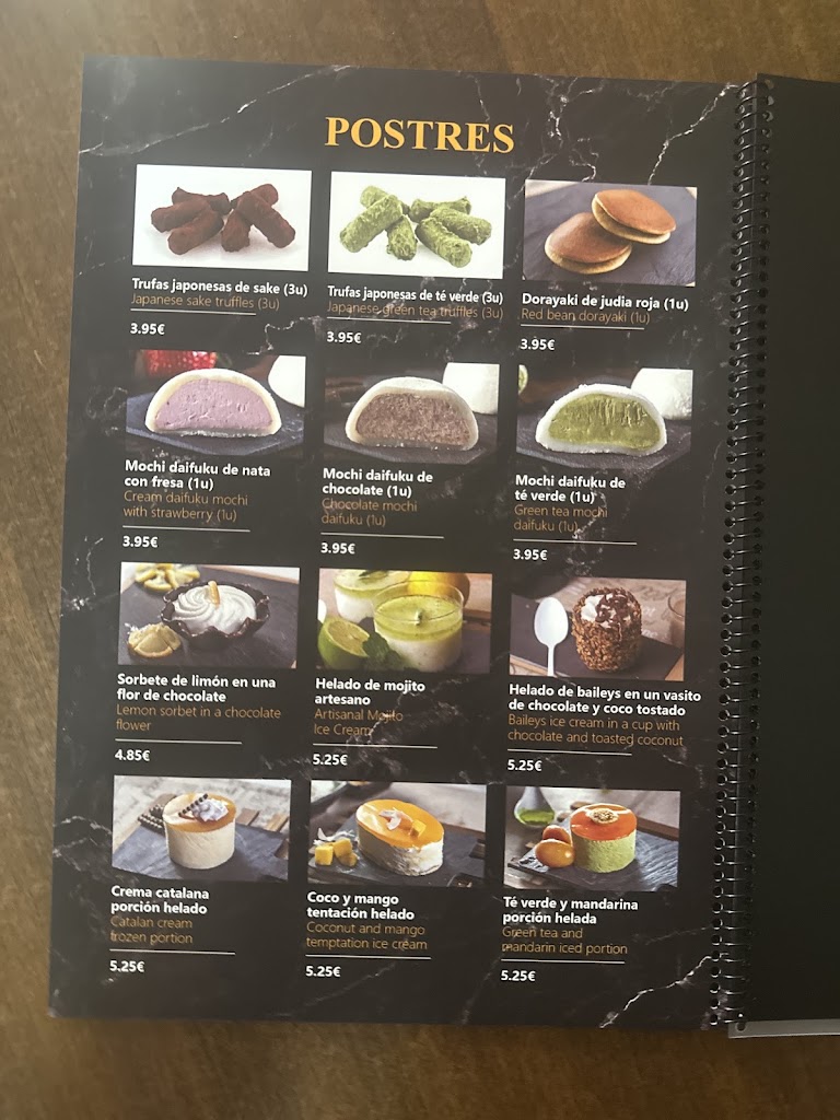 Sushi Mirage — Carta