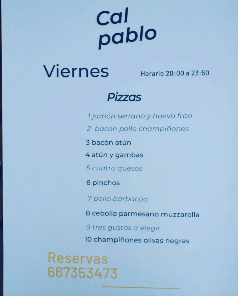 Cal Pablo — Carta