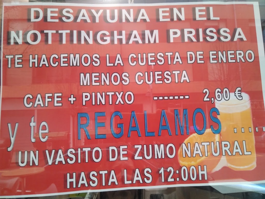 Bar Nottingham Prissa Bilbao — Carta