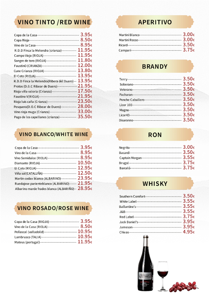 ASIA FOOD RESTAURANTE — Carta