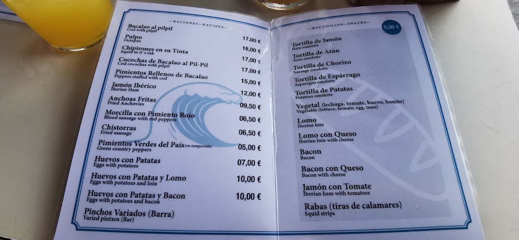 Restaurant Olatu Rabak — Carta
