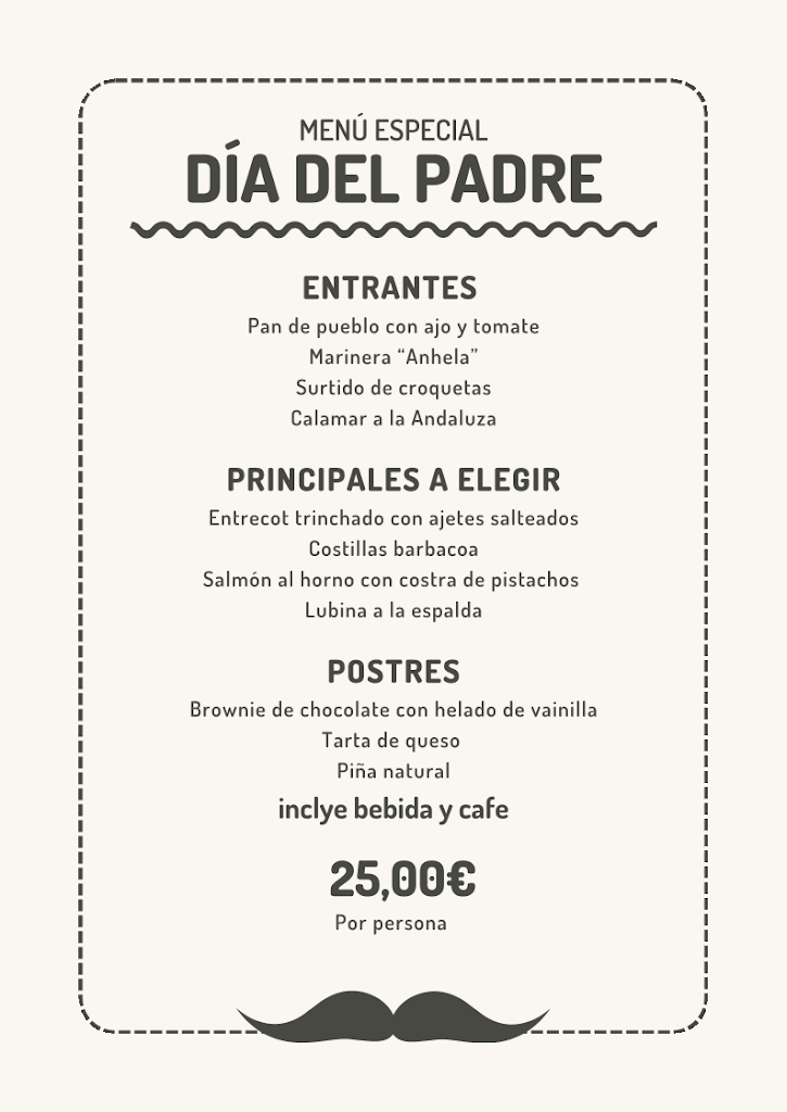 Anhela Restaurante — Carta