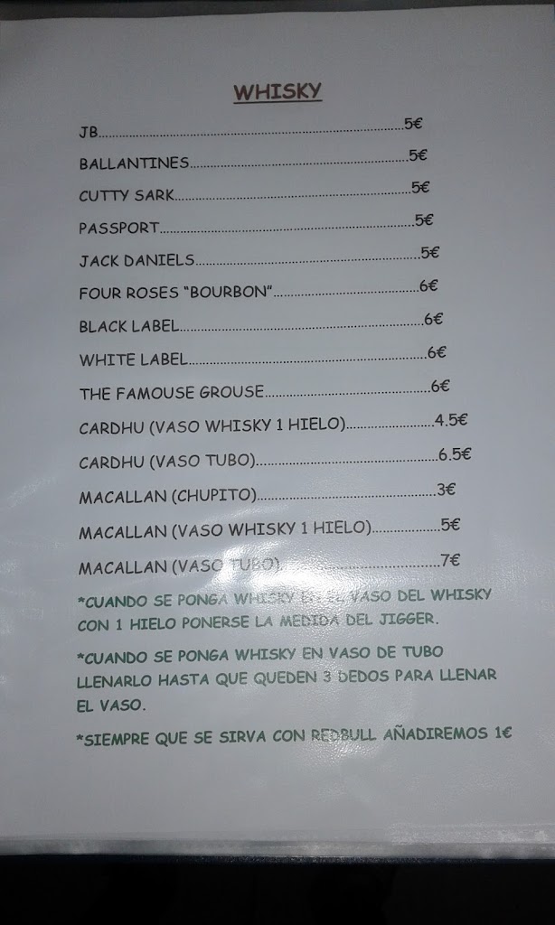 DALORA'S Tapes&Cocktails — Carta