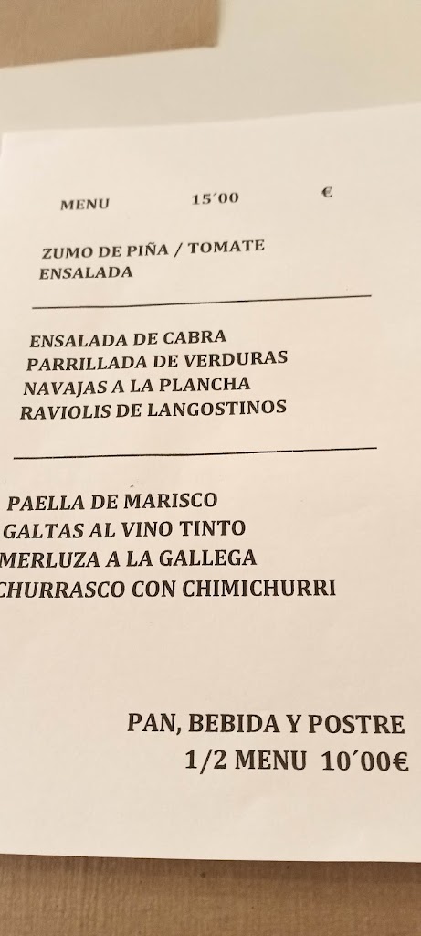 Restaurante JB — Carta