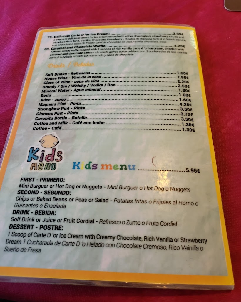 Ruby Restaurant Indian and Mexican — Carta