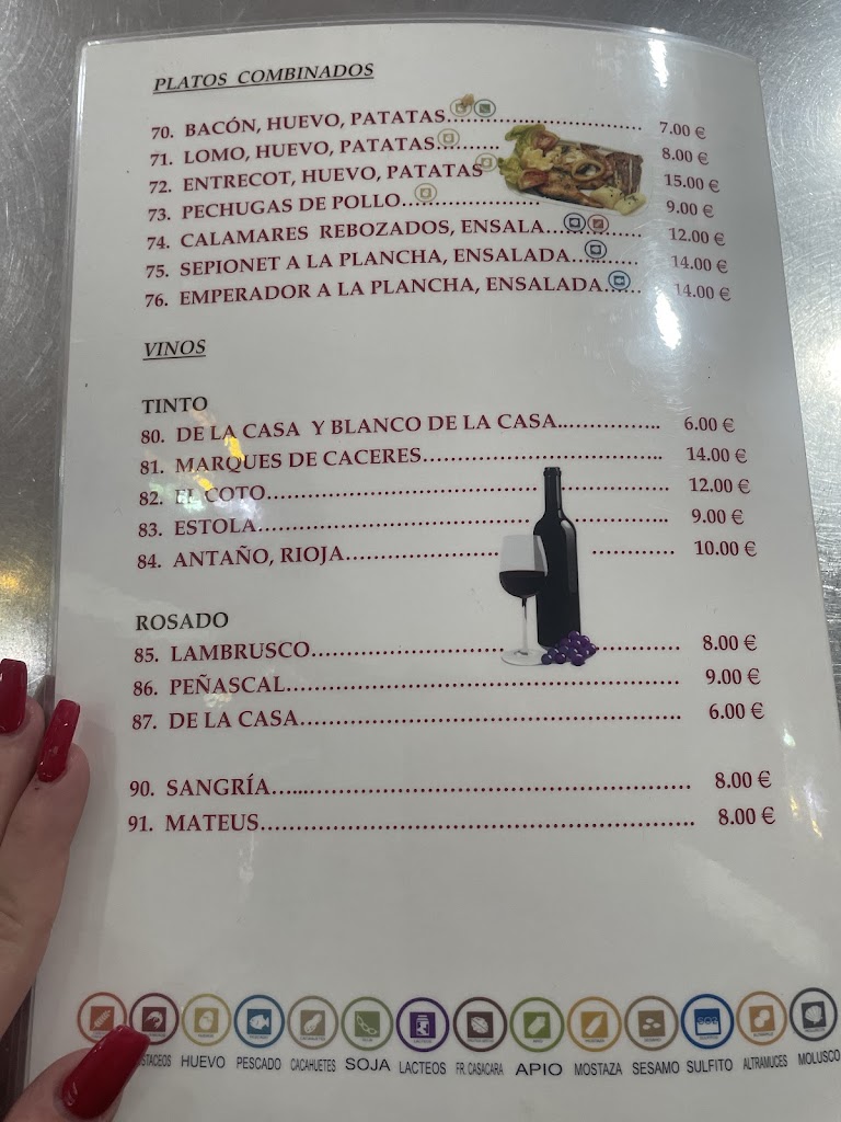 Bar La Closa — Carta