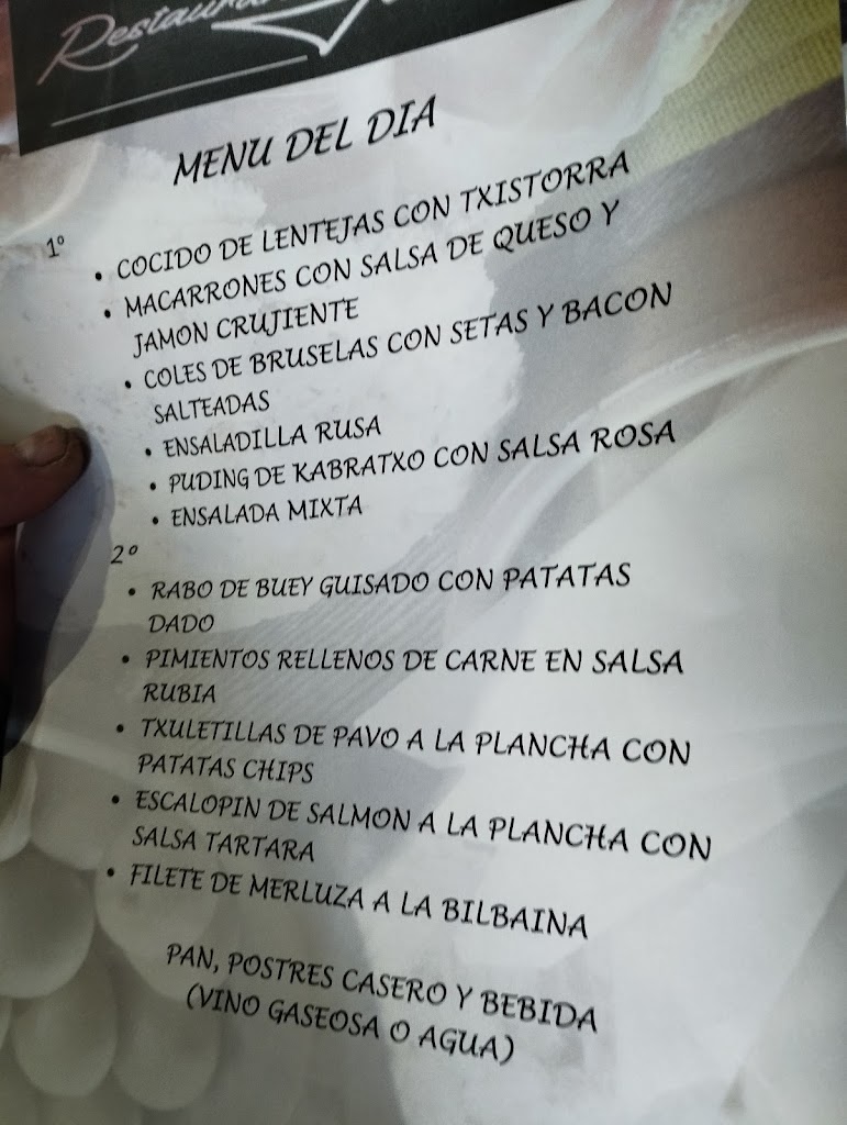 Restaurante Jakome — Carta