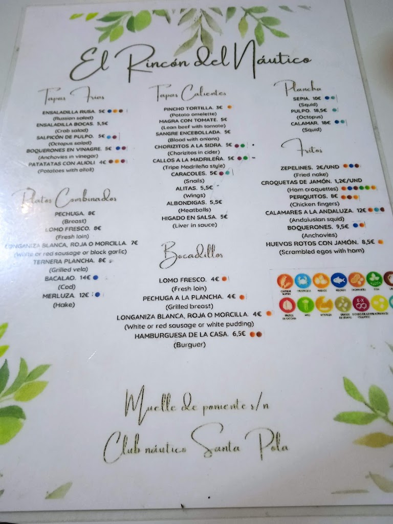 El rincon del nautico — Carta