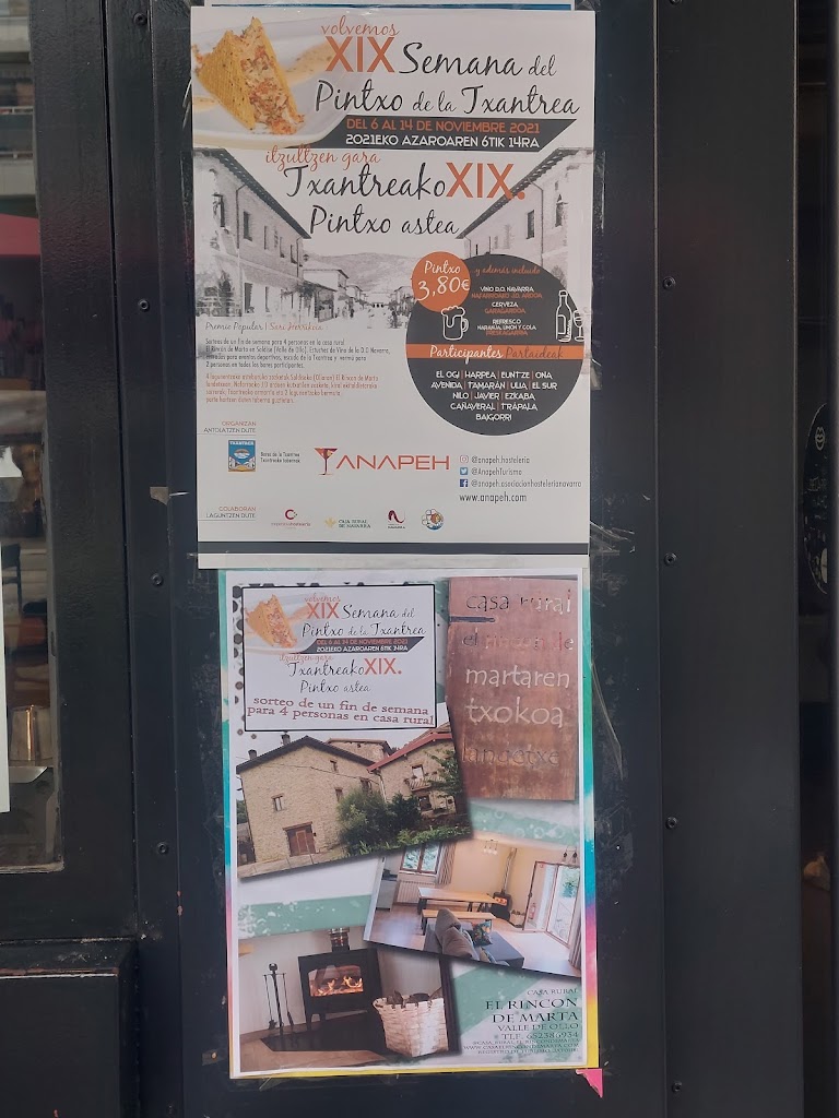 BAR EUNTZE TXANTREA — Carta