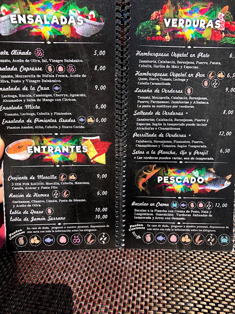 Restaurante Los Nogales — Carta
