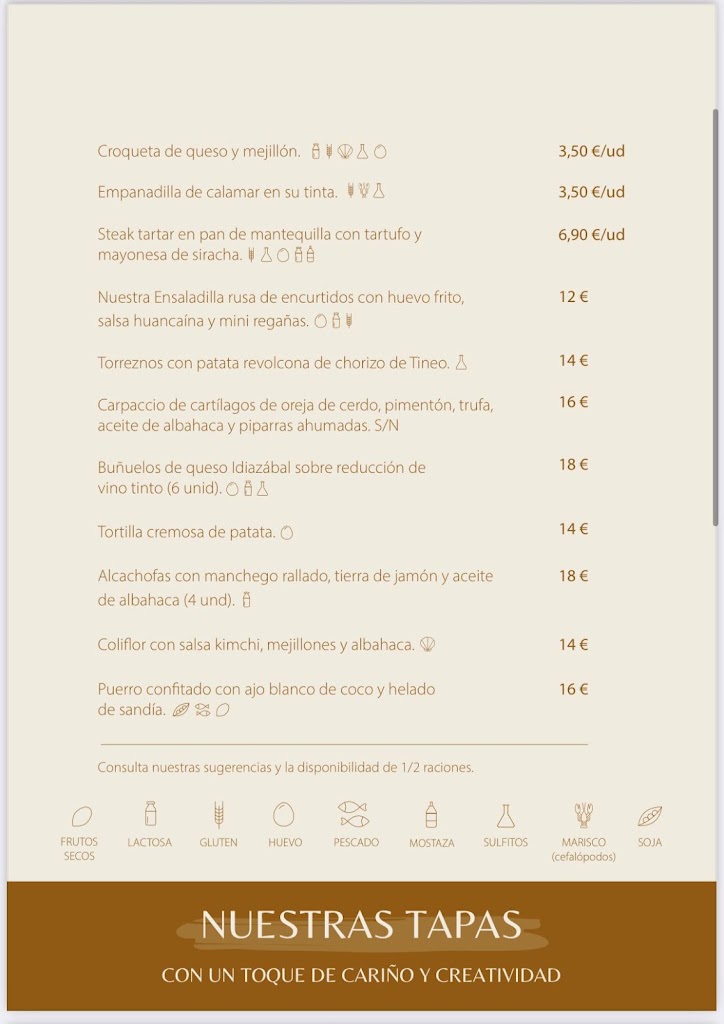 Pantostao Gastrobar Majadahonda — Carta