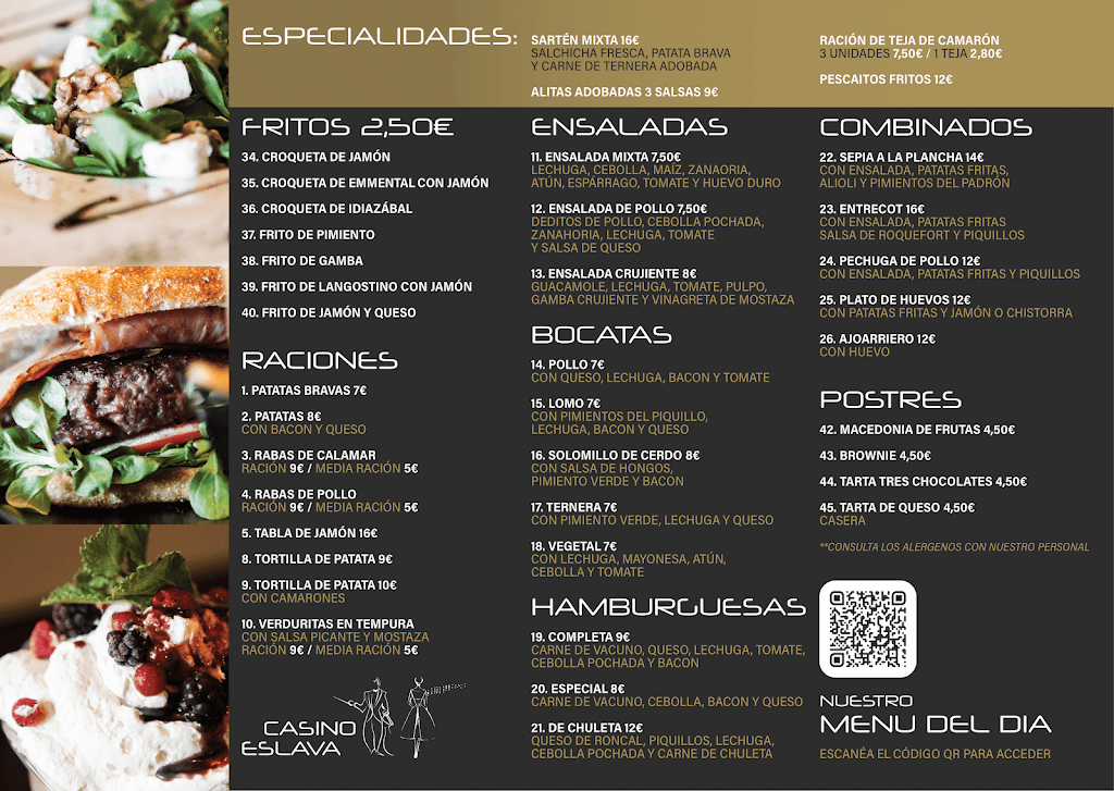 Bar Casino Eslava — Carta