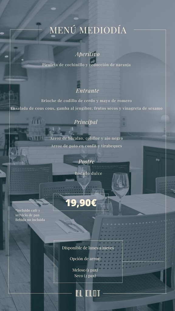 Restaurant El Clot — Carta