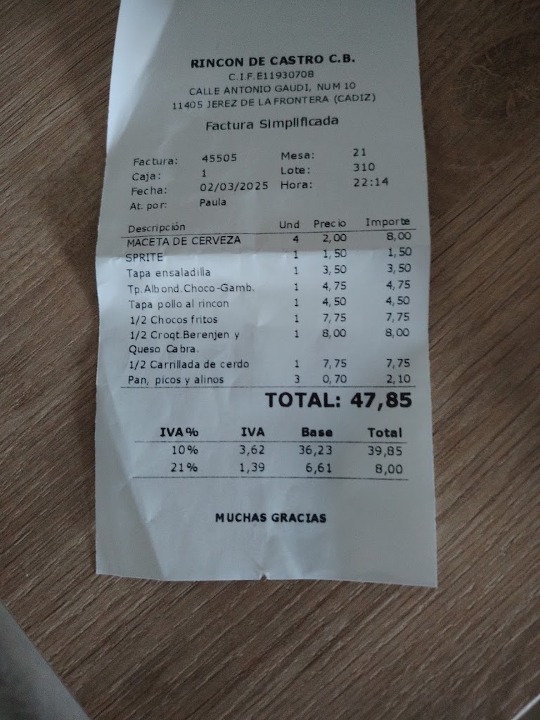 Restaurante Rincon de Castro — Mas recientes