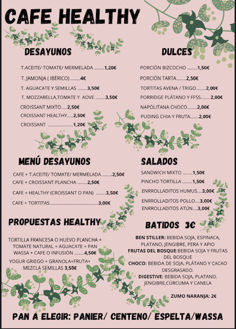 Cafe Healthy — Carta