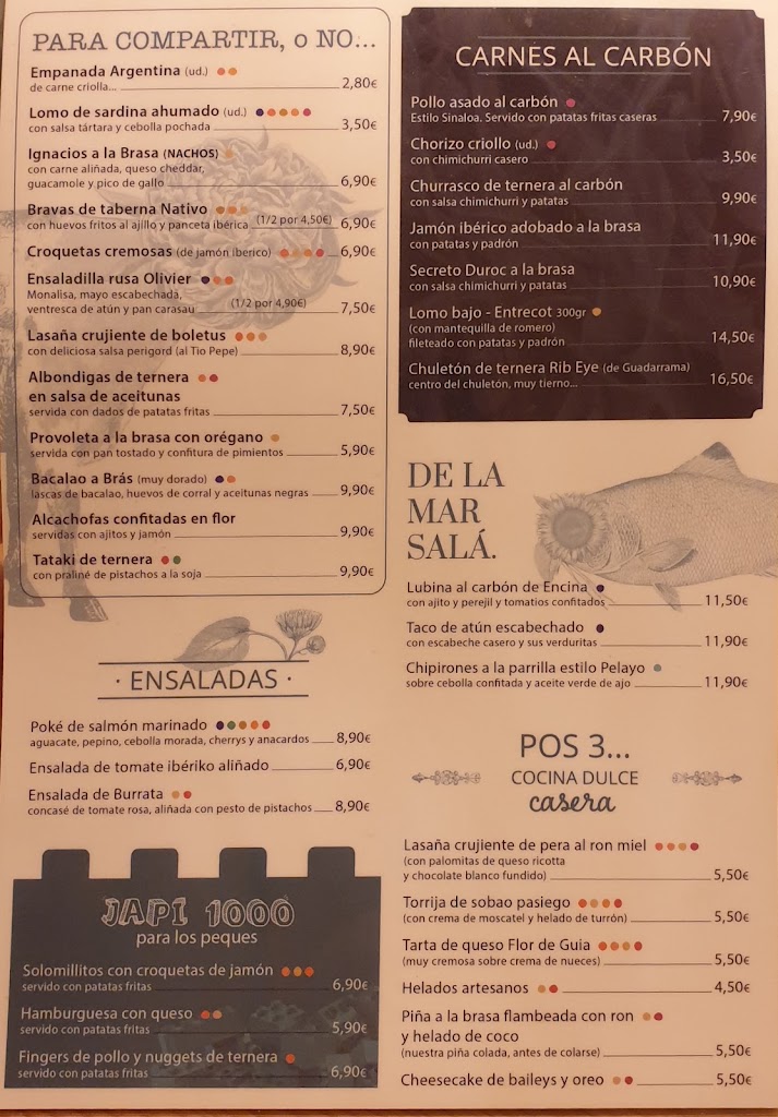 Nativo Urban Grill Restaurante — Carta