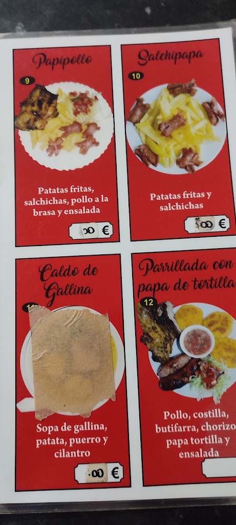 Bar Mi Otavalito — Carta
