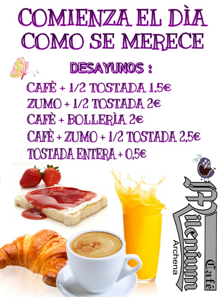 Cafe Milenium — Carta