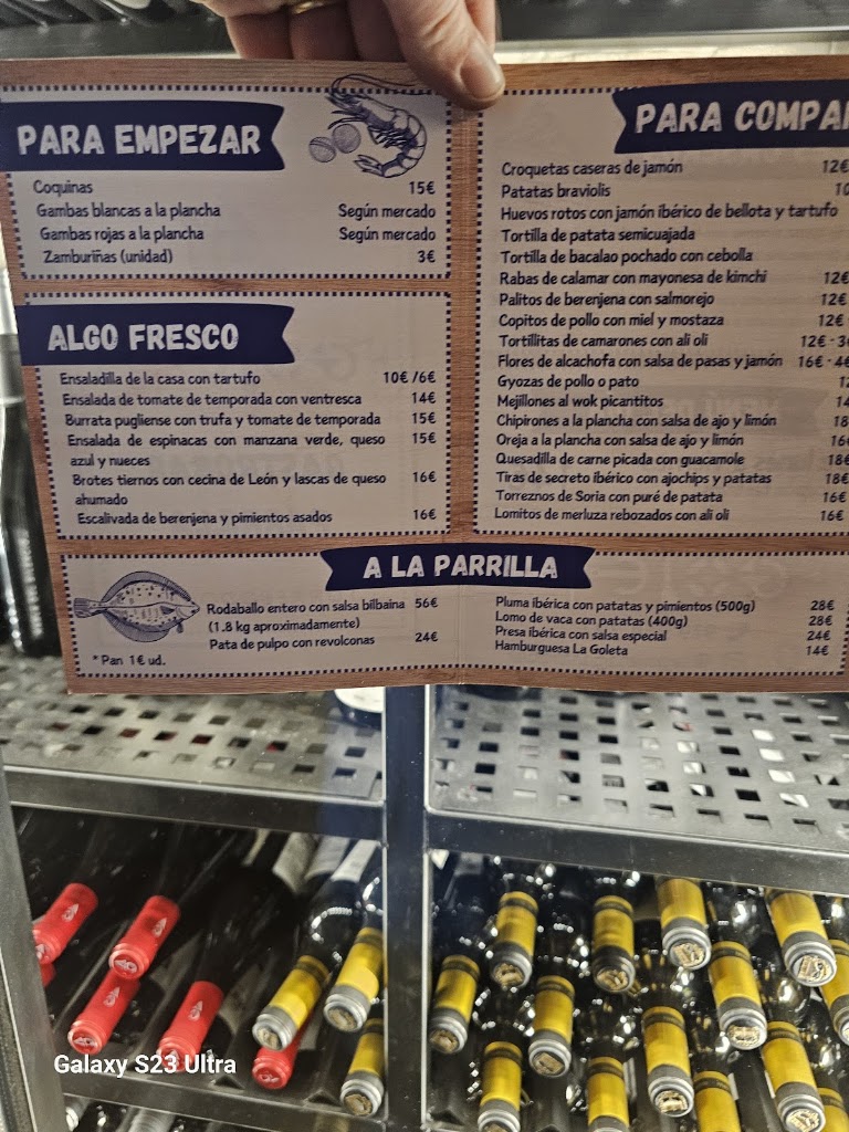 La Goleta Parrilla — Carta