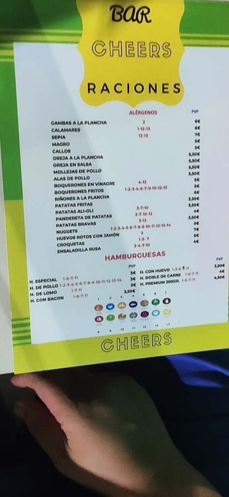 Bar Cheer's — Carta