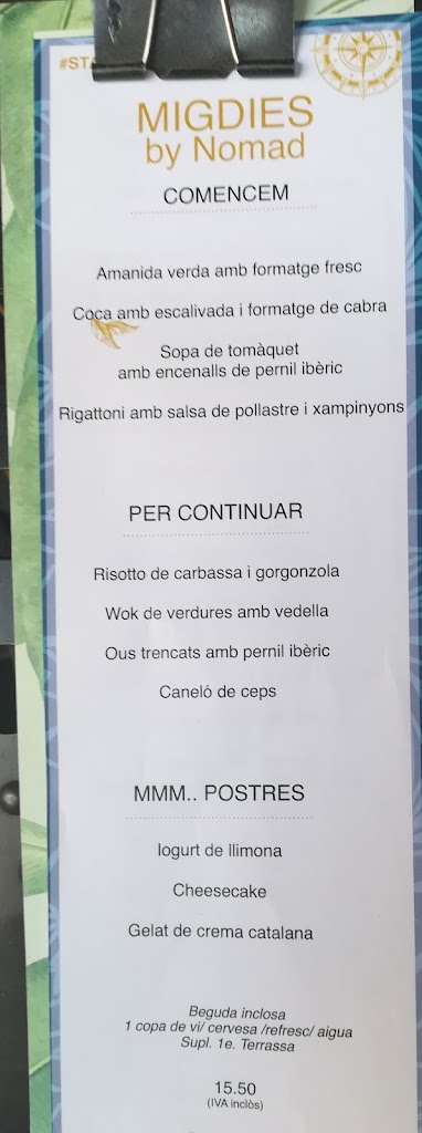 Restaurant Major 3 — Carta