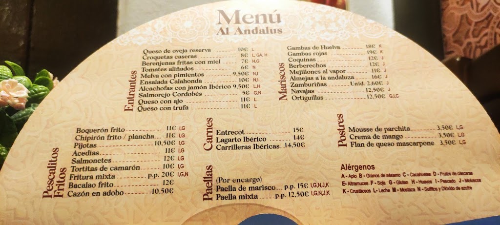 Al Andalus Tasca — Carta