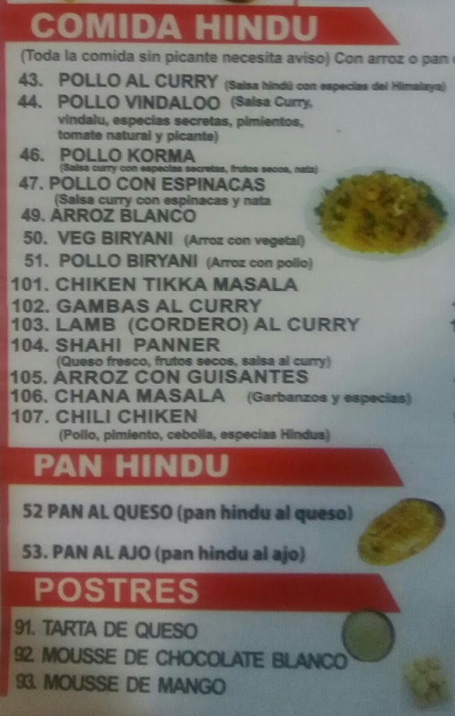 Closos Kebab — Carta