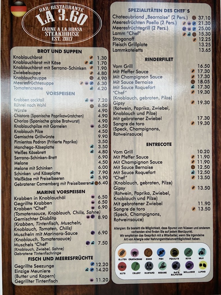 La 3,60 (Adeje) — Carta